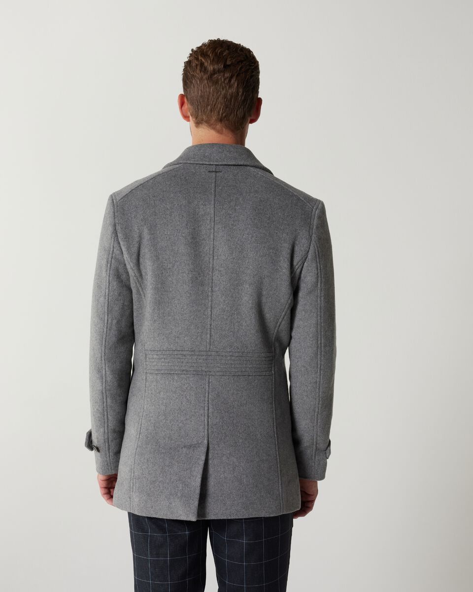 Grey Marle Wool Blend Peacoat 